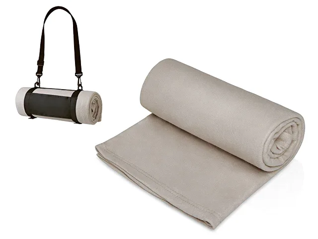 Плед флисовый с ремешком на плечо — цвет Серый